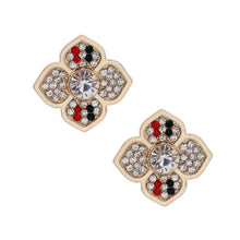 Load image into Gallery viewer, Striped Splendor: Flower Studs
