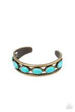 Load image into Gallery viewer, River Rock Canyons - Brass Turquoise Bracelet -  B0245
