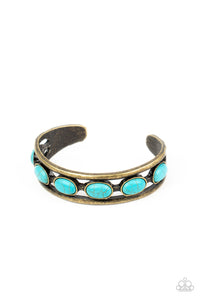 River Rock Canyons - Brass Turquoise Bracelet -  B0245