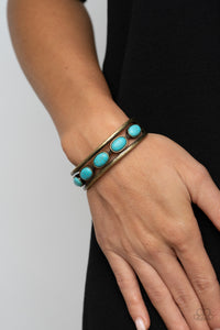 River Rock Canyons - Brass Turquoise Bracelet -  B0245