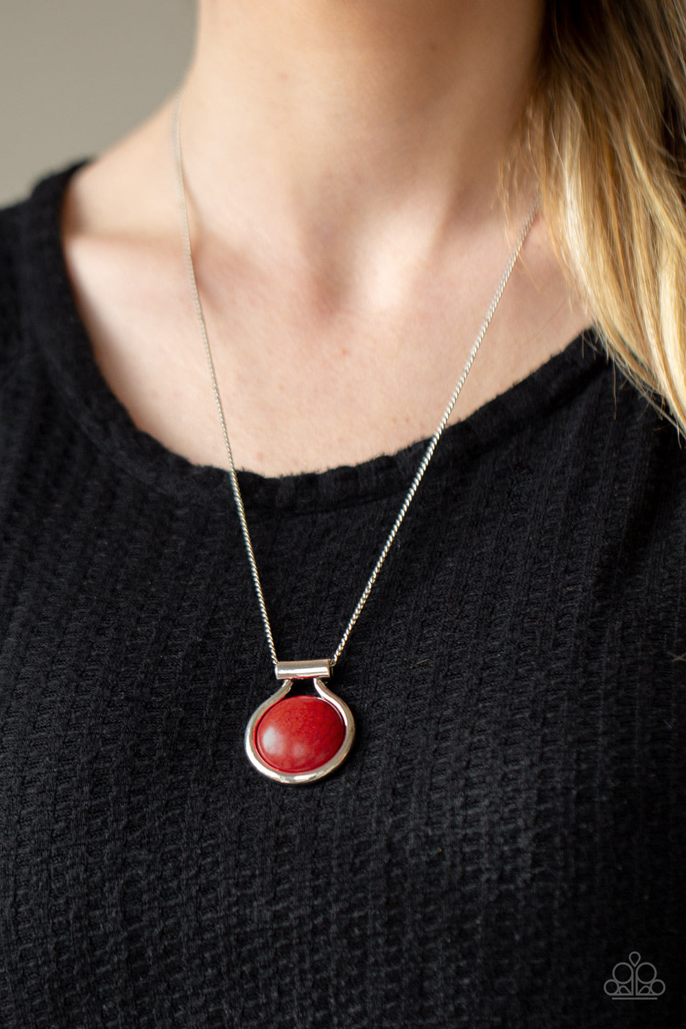 Patagonian Paradise - Red Stone Pendant Necklace - Paparazzi Accessories