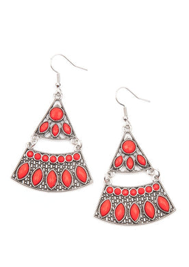 Desert Fiesta - Red Earrings - E0811