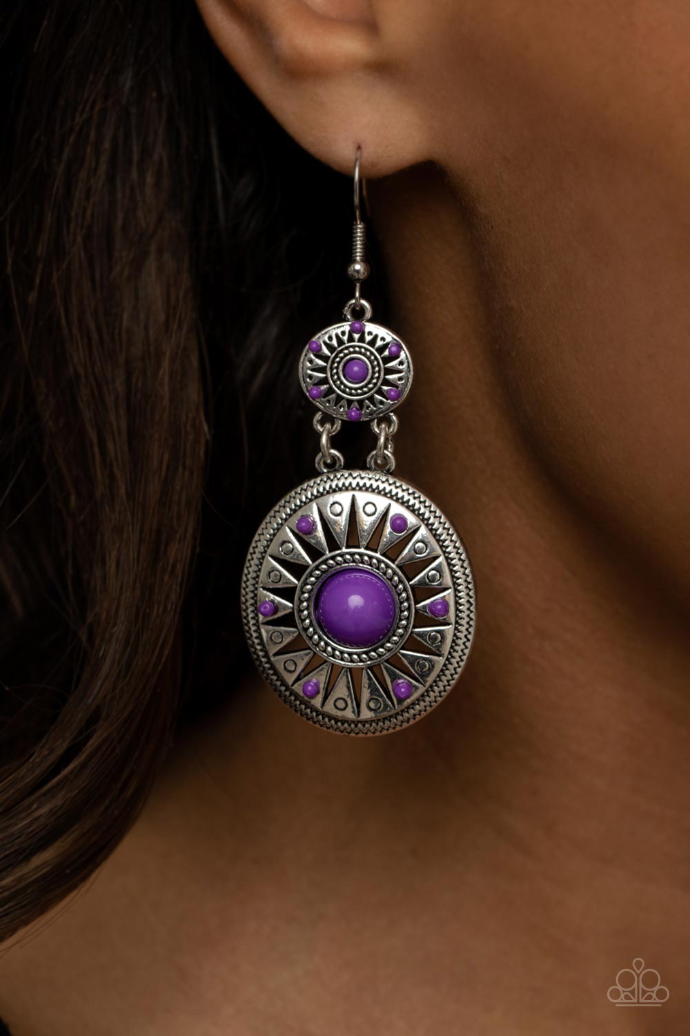 Temple of The Sun - Purple Earrings - E0733