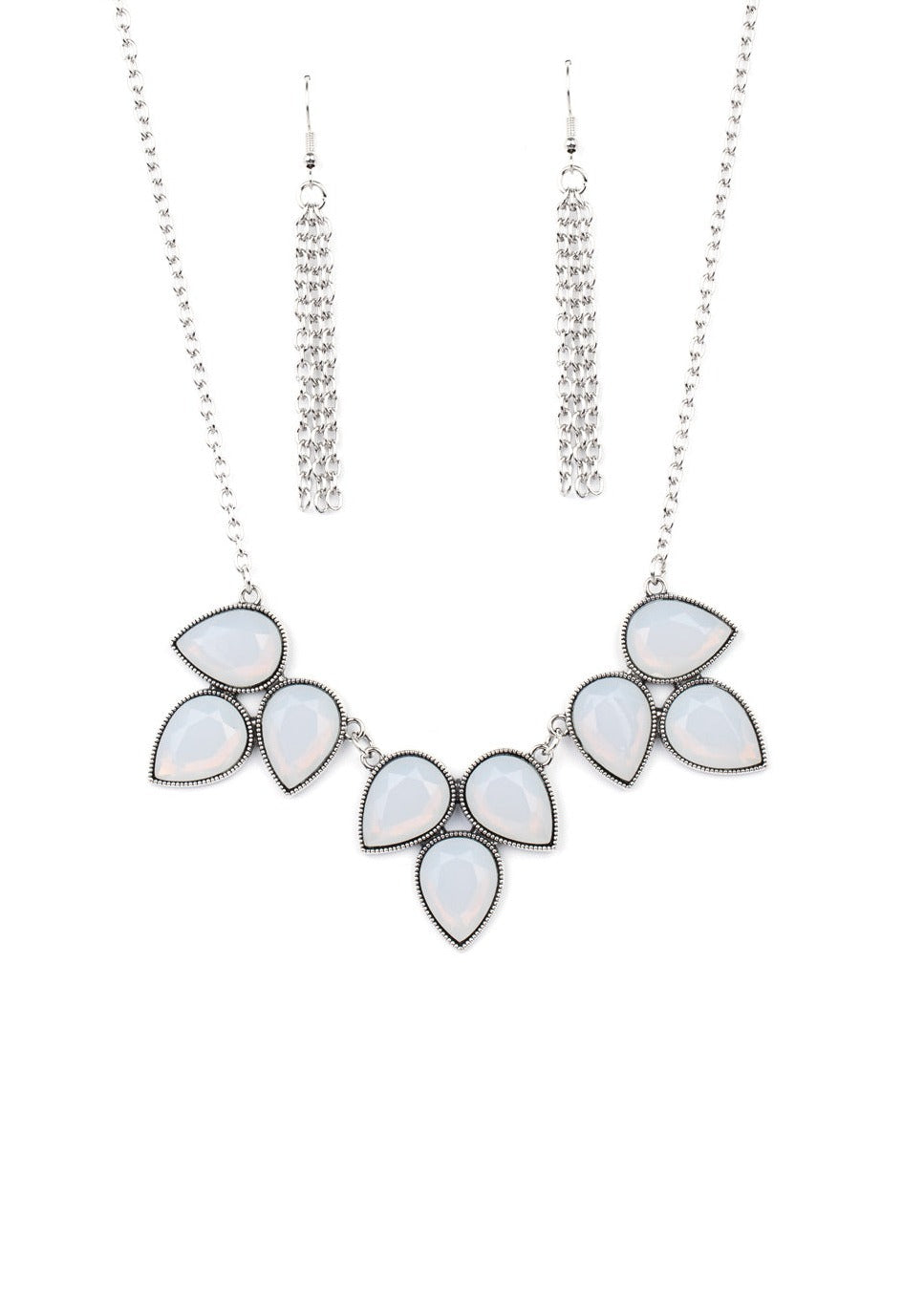 Prairie Fairytale - White Silver Necklace - N0701