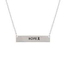 Load image into Gallery viewer, Silver Ribbon HOPE Plate Necklace
