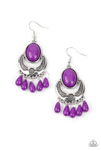 Load image into Gallery viewer, Prairie Flirt - Purple Fringe Earrings - E0525
