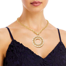 Load image into Gallery viewer, Gold Cable Chain Rhinestone Greek Necklace
