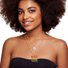 Load image into Gallery viewer, Multi Color Double Chain Black Girl Magic Necklace
