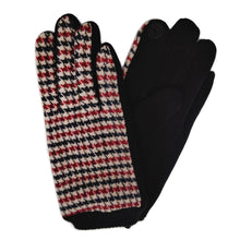 Load image into Gallery viewer, Burgundy Houndstooth Smart Gloves
