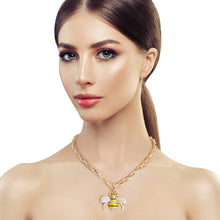 Load image into Gallery viewer, Yellow Striped Bee Chain Link Necklace
