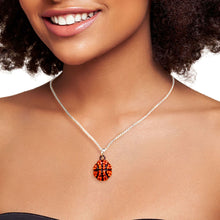 Load image into Gallery viewer, Orange Rhinestone Basketball Necklace
