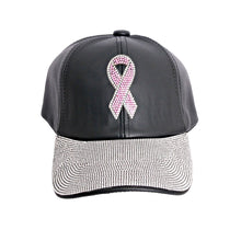 Load image into Gallery viewer, Rhinestone Cancer Ribbon Hat
