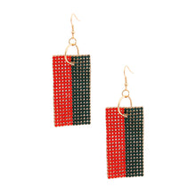 Load image into Gallery viewer, Golden Gleam: Stripe Stone Earrings
