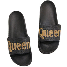 Load image into Gallery viewer, Size 11 Queen Black Slides
