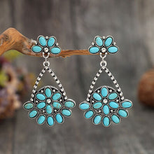 Load image into Gallery viewer, Artificial Turquoise Teardrop Earrings
