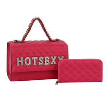 Load image into Gallery viewer, Fuchsia HOT SEXY Quilted Satchel Set
