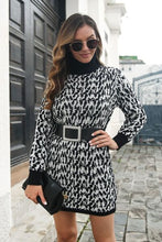 Load image into Gallery viewer, Heathered Turtleneck Mini Sweater  Dress
