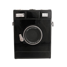 Load image into Gallery viewer, Shiny Black Camera Handbag
