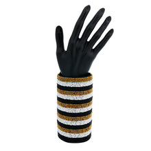 Load image into Gallery viewer, Monochrome Gold Beaded Arm Cuff
