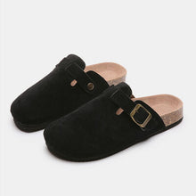 Load image into Gallery viewer, Suede Closed Toe Buckle Slide
