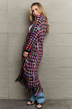 Load image into Gallery viewer, Multicolored Open Front Fringe Hem Cardigan
