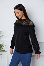 Load image into Gallery viewer, Leopard Frill Flounce Sleeve Blouse
