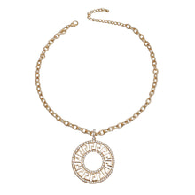 Load image into Gallery viewer, Gold Cable Chain Rhinestone Greek Necklace
