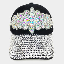 Load image into Gallery viewer, Bling Flower Stone Embellished Cap
