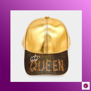 Bling Queen Message Baseball Cap Gold