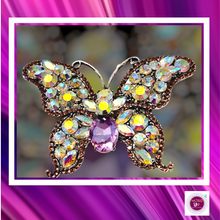 Load image into Gallery viewer, Butterfly Rhinestone Brooch Pin Iridescent
