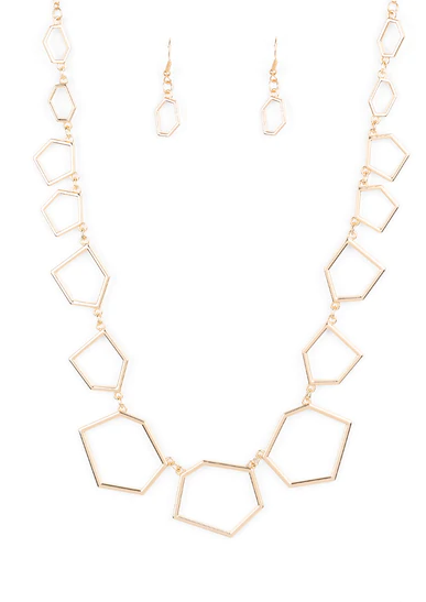 Full frame Fashion Necklace - Gold -N0996