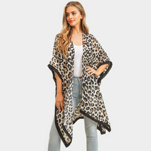 Load image into Gallery viewer, Animal Print Kimono &amp; Matching Animal Print Earrings 2 PC. Set
