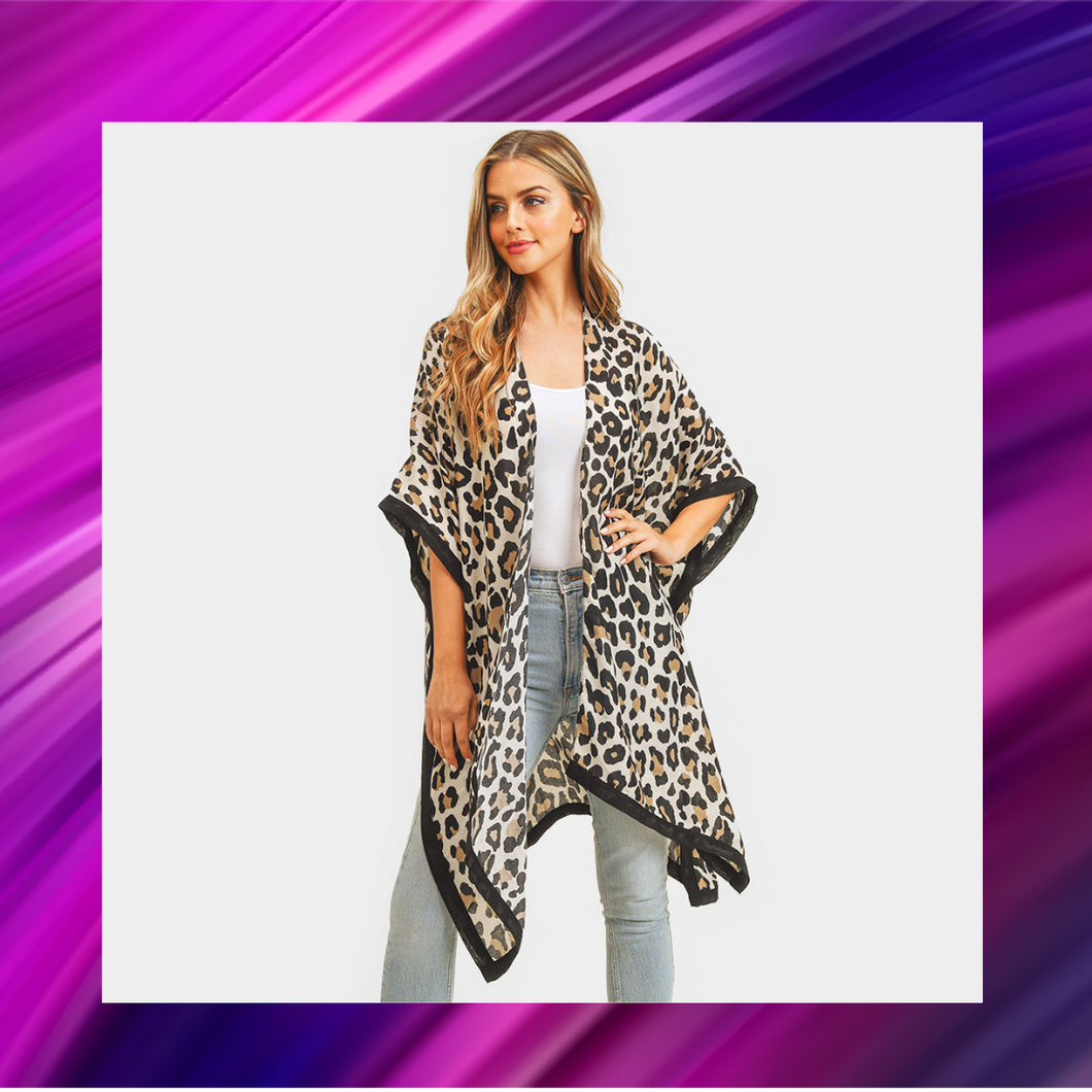 Leopard Print Kimono Jacket - K1050