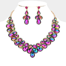 Load image into Gallery viewer, Oil Spill Multi Necklace &amp; Earrings 2Pc. Set - N1030
