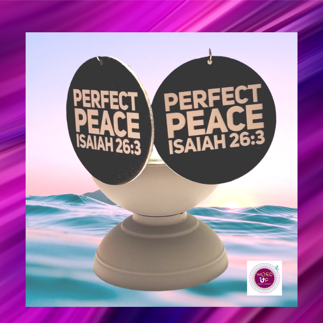 Perfect Peace Inspirational Message Earrings -E1059