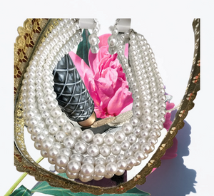 White Pearl 3Pc. Set - Necklace Earrings Bracelet