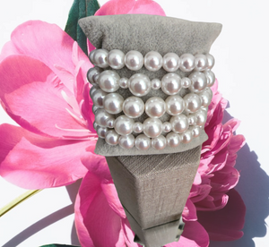 White Pearl 3Pc. Set - Necklace Earrings Bracelet