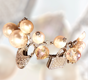 Pearl Charm Bracelet - White - B1080