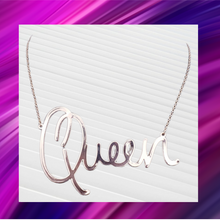 Load image into Gallery viewer, Queen Message Pendant Gold Necklace - N1072
