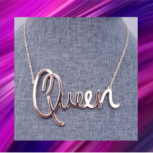 Load image into Gallery viewer, Queen Message Pendant Gold Necklace - N1072
