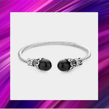 Load image into Gallery viewer, Twisted Rope Cuff Bracelet - Black Pearl Cuff Bracelet - B1009
