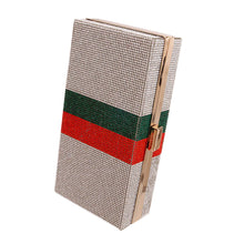 Load image into Gallery viewer, Clear Red Green Stripe Hardcase Clutch
