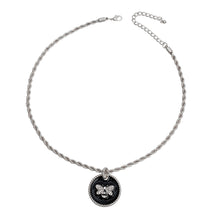 Load image into Gallery viewer, Black Bee Pendant Silver Twisted Chain

