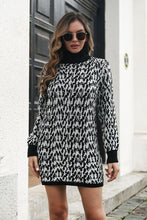 Load image into Gallery viewer, Heathered Turtleneck Mini Sweater  Dress
