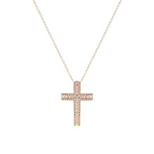 Load image into Gallery viewer, CZ Framed Cross Gold Necklace
