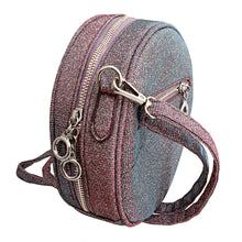 Load image into Gallery viewer, Purple Metallic Glitter Circle Crossbody
