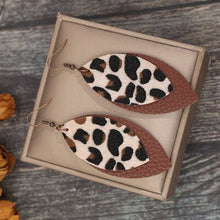 Load image into Gallery viewer, Leaf Shape Leather Dangle Earrings
