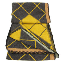 Load image into Gallery viewer, Mustard and Gray Plaid Knit Ruana
