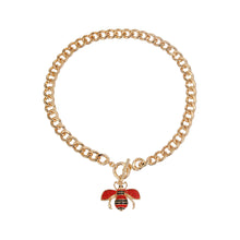 Load image into Gallery viewer, Red Red Bee Toggle Necklace
