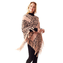 Load image into Gallery viewer, Pink Leopard Eyelash Poncho

